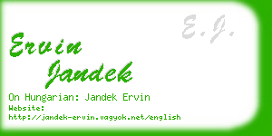 ervin jandek business card